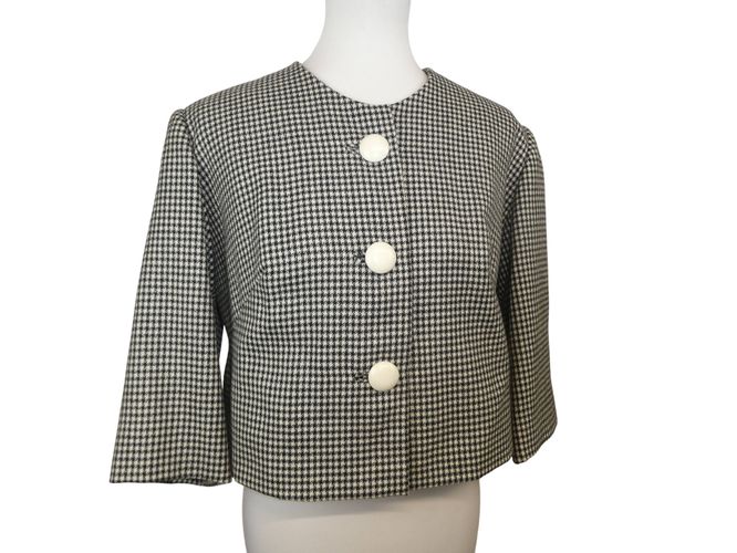 Cardigan lgant  motifs carreaux  Taille 44 - Label Emmaus - Modalova