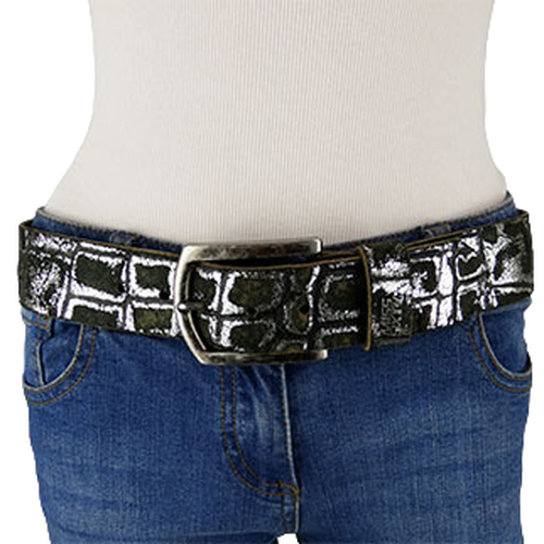 Ceinture argente imprime croco - Longueur 87 cm - miss sixty - Modalova