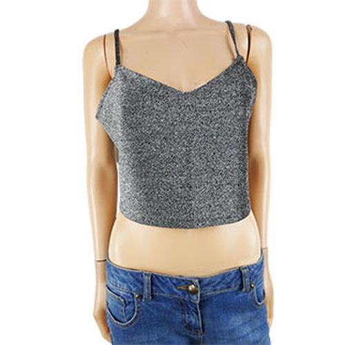 Crop-top  paillettes argentes  fines bretelles  paillettes - M - kiabi - Modalova