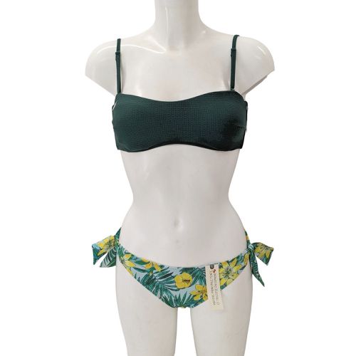 Neuf & tiquette Maillot de bain T 40 2 pices uni et imprim floral - monoprix - Modalova