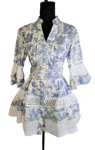 Robe en toile de Jouy, modle "Pompadour" de la marque , Taille 1 - pep's cannes - Modalova