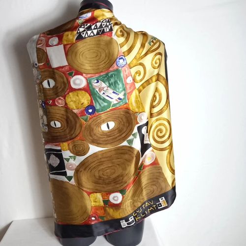 Foulard 100% soie la peinture - gustav klimt - Modalova