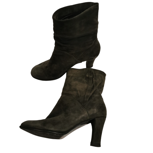 Bottines en daim couleur anthracite - Robert Clergerie - 6.5 ( 38) - robert clergerie paris - Modalova