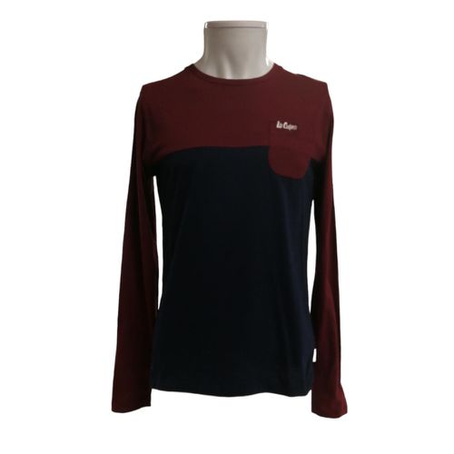 T-shirt manches longues marine et bordeaux - S - lee cooper - Modalova