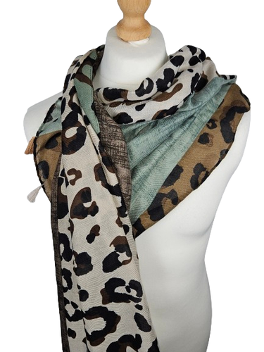 Foulard  motif lopard en coton - inconnue - Modalova