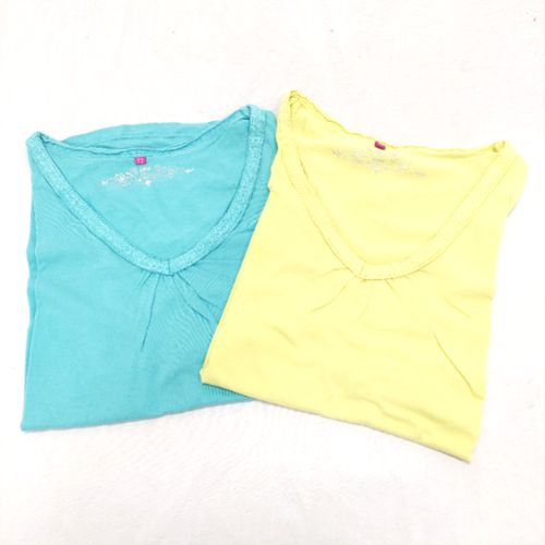 Lot de 2 t-shirt manches courtes - bleu - jaune - taille 2 - taille 38 - taille M - dpm - Modalova