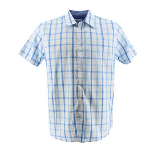 Chemise blanche  carreaux bleus- - -Taille 41/42 - damart - Modalova