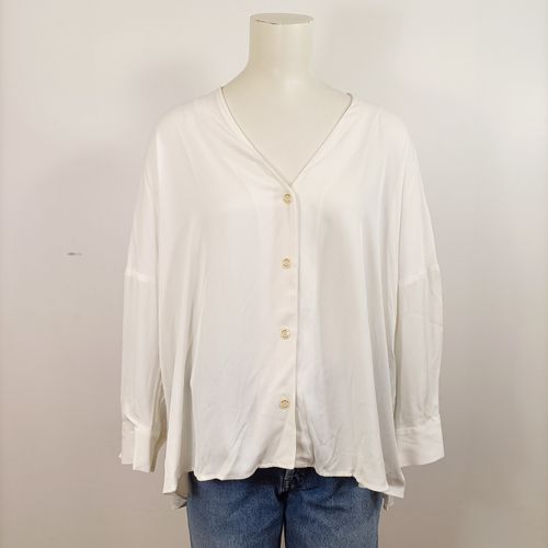Blouse fluide crue col V boutonne T.4 XL 100% viscose  style dcontract chic - sandro - Modalova