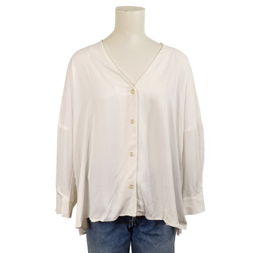 Blouse fluide crue col V boutonne T.4 XL 100% viscose  style dcontract chic - sandro - Modalova