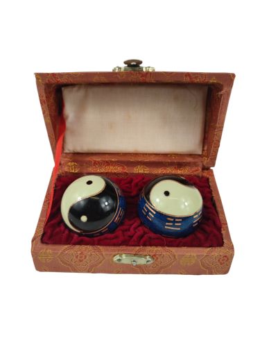 Coffret boules QI JONG Yin et Yang (boules chantantes  faire rouler dans les mains pour le Stress, relaxation, etc) - Label Emmaus - Modalova
