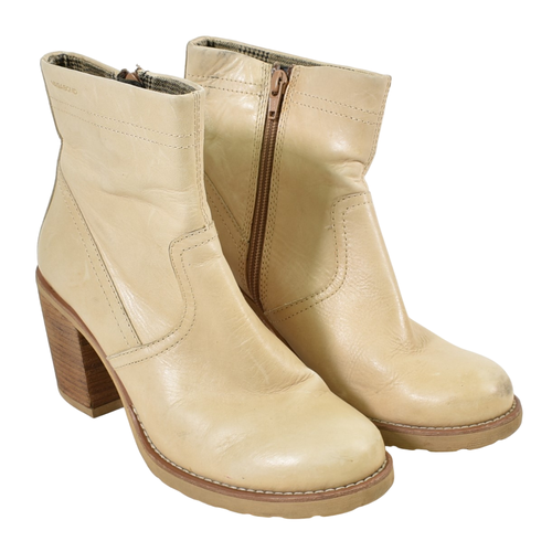 Bottines  talons haut en cuir (couleur crme) - marque Vagabond - Label Emmaus - Modalova