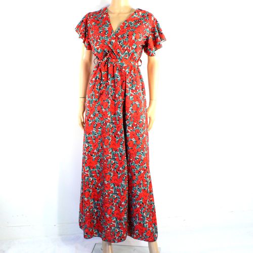 Robe Longue Fleurie Vert Taille Estime S /M - etiquette coupe - Modalova