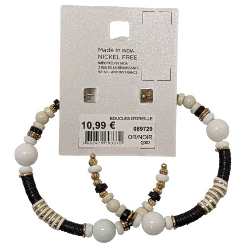 Boucles d'oreilles neuves Croles ouvertes blanches et dores - moa - Modalova