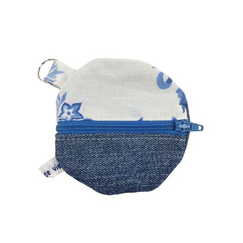 Porte Cl Zipp en Jean & Tissu Upcycling - Label Emmaus - Modalova