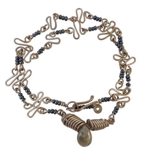 Collier fantaisie en mtal argent et perles - Label Emmaus - Modalova