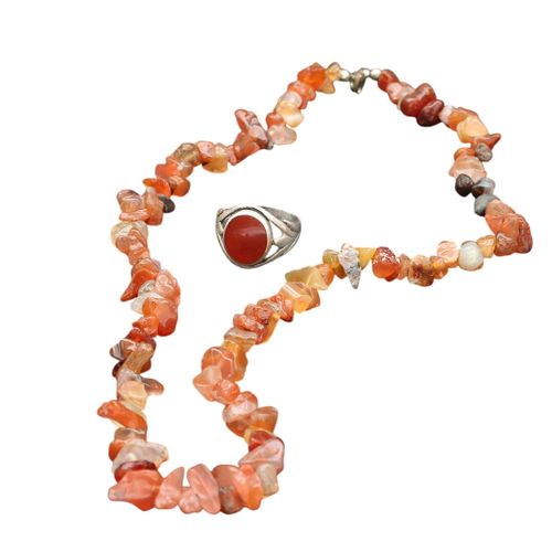 Collier cornaline bague argent - Label Emmaus - Modalova