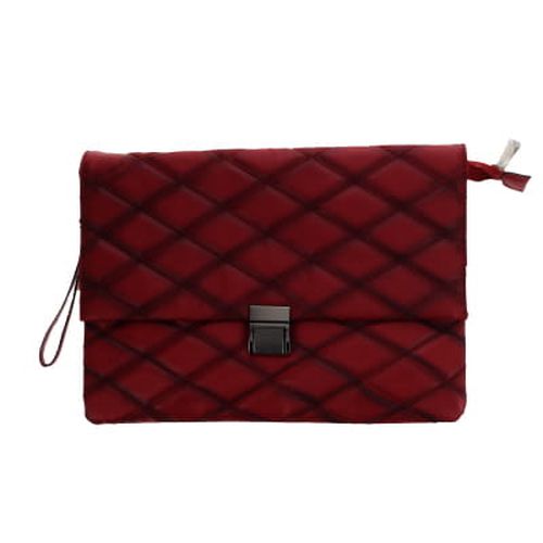 Pochette  bandoulire bordeaux matelass - 32x23 cm - Label Emmaus - Modalova