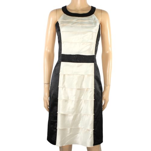 Robe Soirée Écru & Noire Satinée Taille M - Manoukian - Modalova