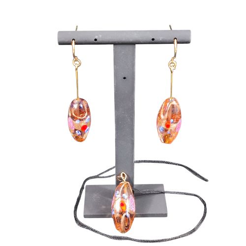 Pendentif et boucles d'oreilles faon Murano - Label Emmaus - Modalova