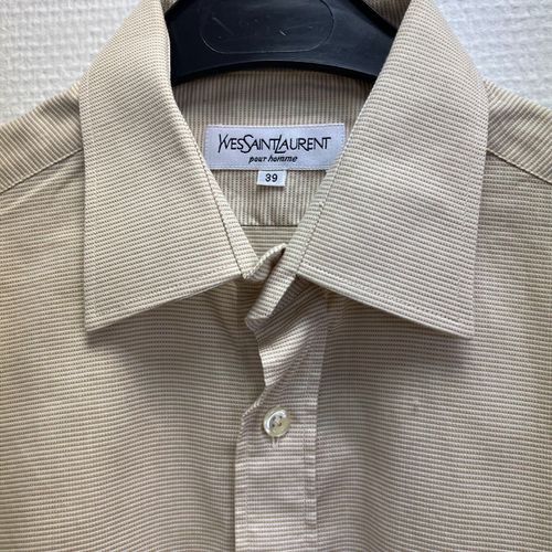 Chemise Yves Saint Laurent en popeline de coton beige  rayures - T39 (M) - yves saint-laurent homme - Modalova