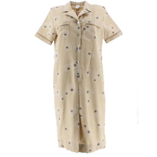 Robe beige  fleurs - Taille 44 - Label Emmaus - Modalova