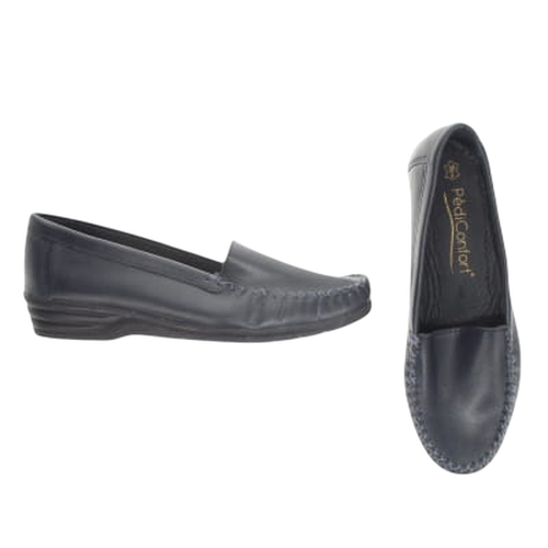 Mocassins marine en cuir - Pointure 36 - pediconfort - Modalova