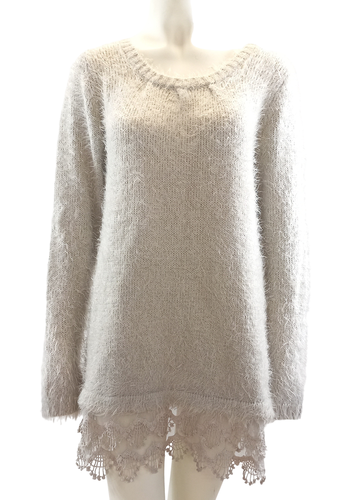 Pull long poils gris taille M - Label Emmaus - Modalova