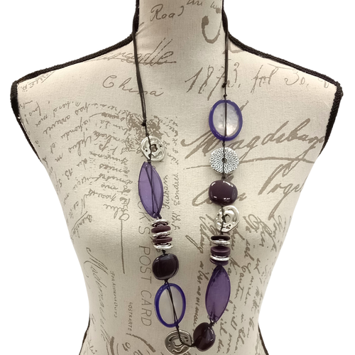 Collier fantaisie violet - Label Emmaus - Modalova