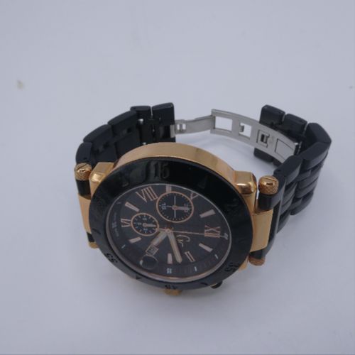 Collection - Montre en acier inoxydable et plaquage or rose - Guess - Modalova