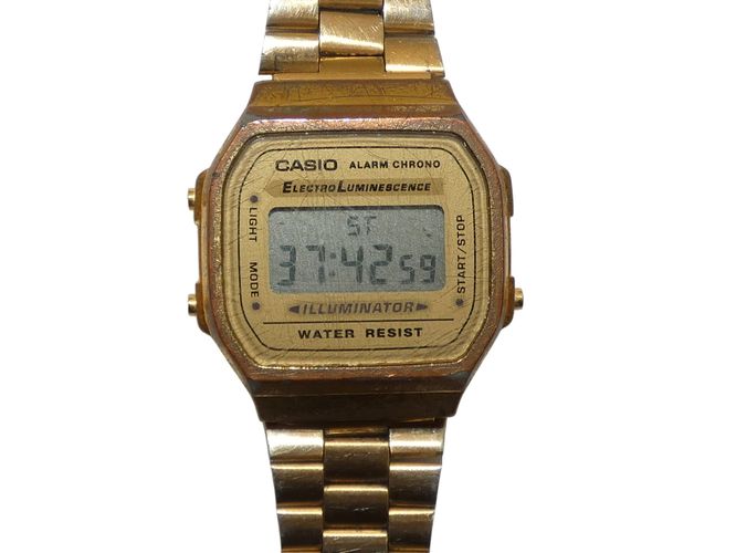 Montre quartz vintage de marque CASIO A168 - Label Emmaus - Modalova