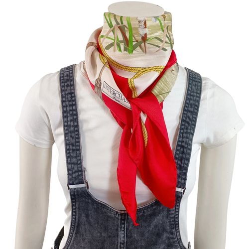 Foulard vintage Interchasse Paris – , blanc et or - Label Emmaus - Modalova
