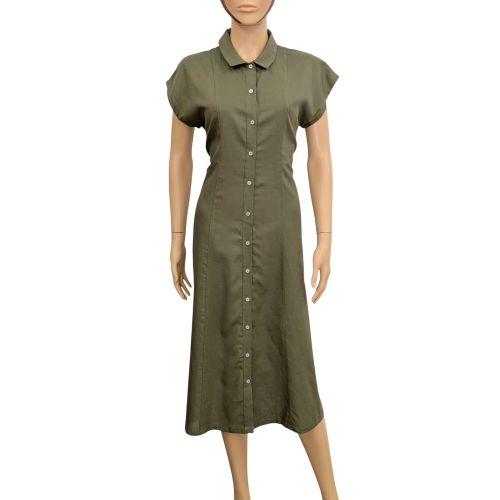 T 36 Robe mi-longue en lin mlang kaki - caroll - Modalova