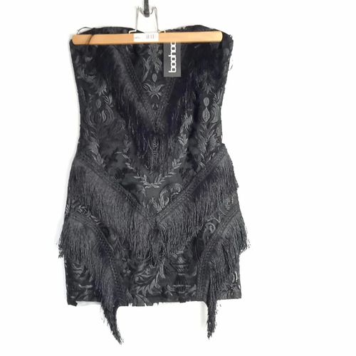 Robe mini  ornement en Organza en dentelle  franges, , Taille: 36 - boohoo - Modalova