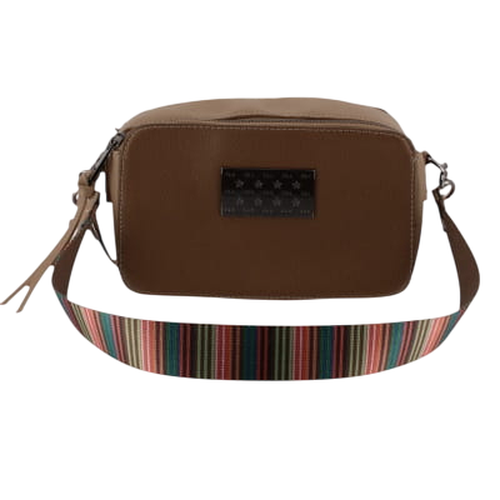 Sac beige  bandoulire imprims multicolores - Taille 22x14 cm - david jones - Modalova