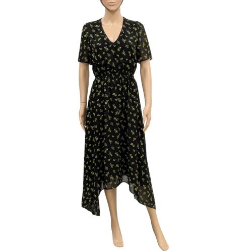 Robe neuve T 36 asymtrique en voile imprim floral noir et - claudie pierlot - Modalova