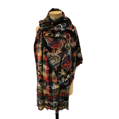 Foulard femme multicolore ( noir ) - Label Emmaus - Modalova