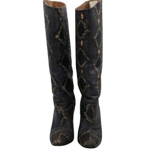 Bottes  talons en cuir effet crocodile - pointure 36 - valentino garavani - Modalova
