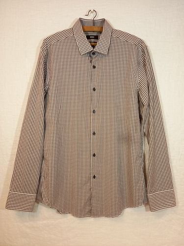 Chemise  carreaux blanche et marron- - T: 42 - hugo boss - Modalova