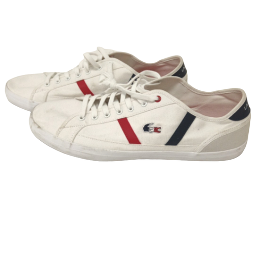 Basket en toile blanc crocodile tricolore - lacoste - Modalova