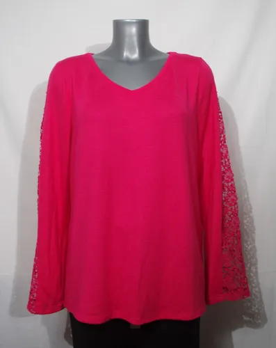 Pull rose fushia dentelle- 44/46 - non renseigne - Modalova