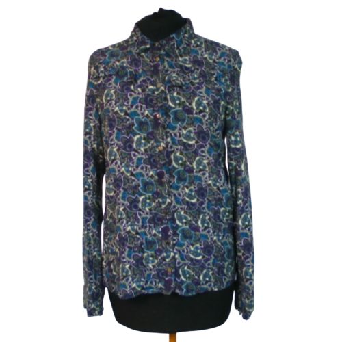 Chemisier KOOKA, motifs violet et bleu canard et blanc, taille 36 - kooka - Modalova