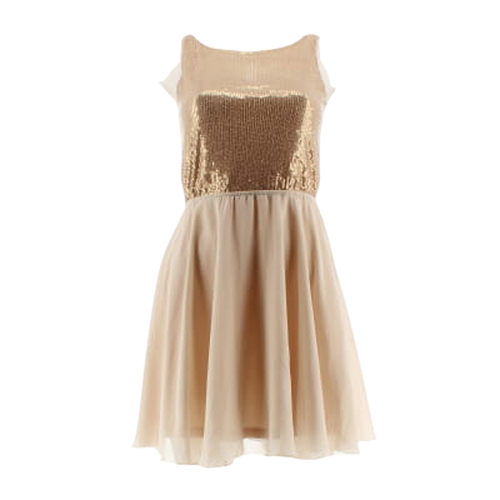 Robe beige avec des sequins dors - taille S - pimkie - Modalova