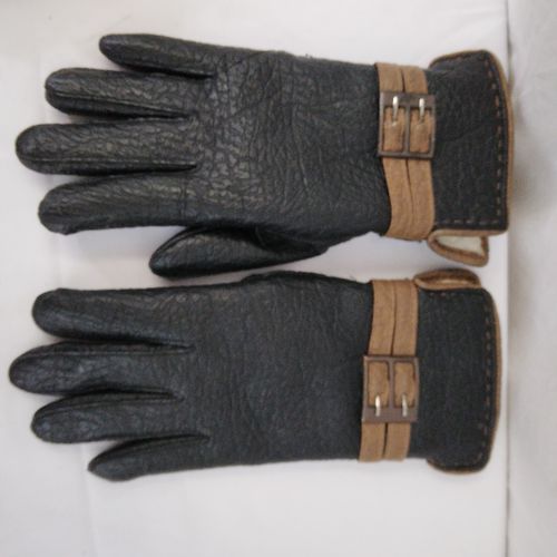 Paire de gants fourrs cuir , T6 - Label Emmaus - Modalova