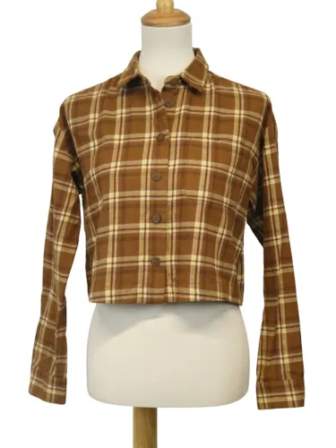 Frank And Oak - Chemise courte brune  carreaux en Coton, Kapok, Tencel - Taille XXS - frank and oak ; flocus - Modalova