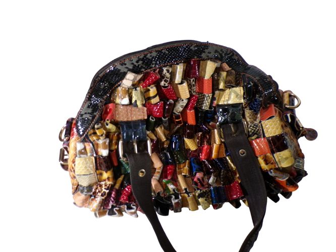 Sac à main en patchwork texturé - Label Emmaus - Modalova