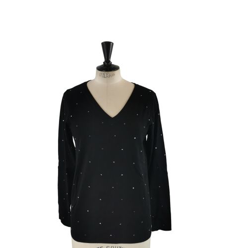 Pull  strass S(estime) Noir - Label Emmaus - Modalova