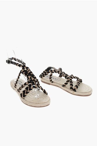 Ankle Strap Sandals with Braided Design and Raffia Sole size 36 - Manebi - Modalova