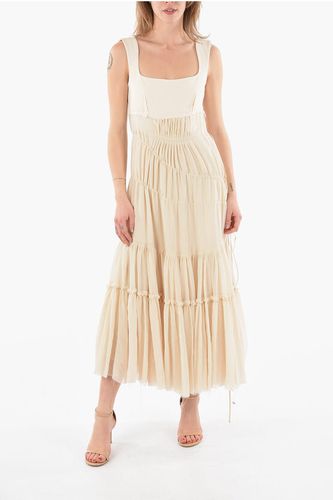 Double Gauze Cotton Silk ORLI Midi Dress with Flounced Skirt size 42 - Sportmax - Modalova