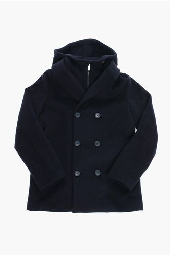 EMPORIO Virgin Wool Double Breasted Coat with Hood size 12 Y - Armani Junior - Modalova