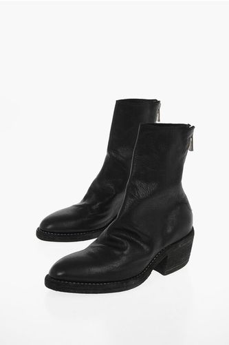 Textured Leather Western Booties with Back Zip 5cm size 39 - Guidi - Modalova